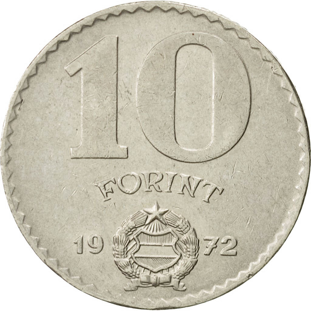 Munten, Hongarije, 10 Forint, 1972, Budapest, ZF+, Nickel, KM:595