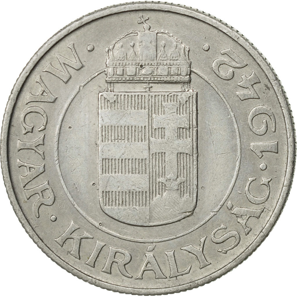 Hungary, 2 Pengö, 1942, Budapest, EF(40-45), Aluminum, KM:522.1