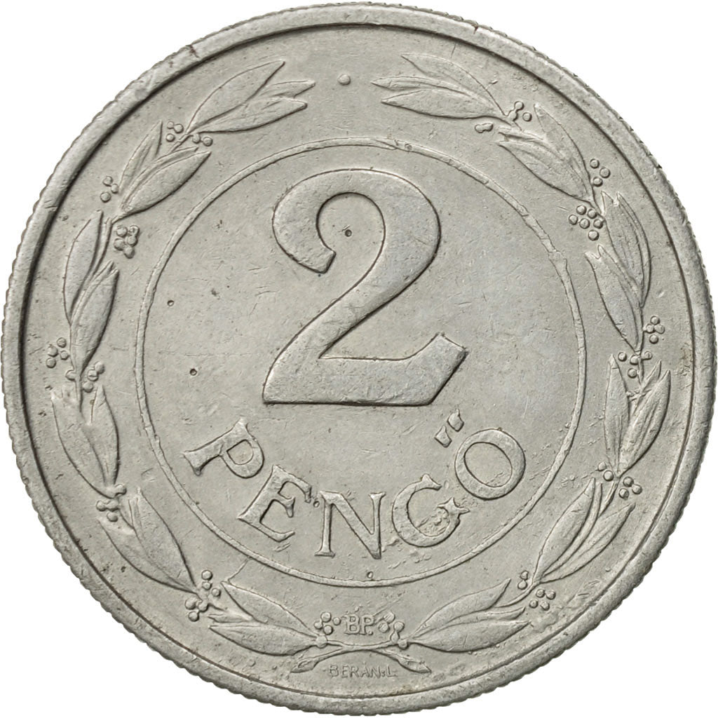 Hungary, 2 Pengö, 1942, Budapest, EF(40-45), Aluminum, KM:522.1