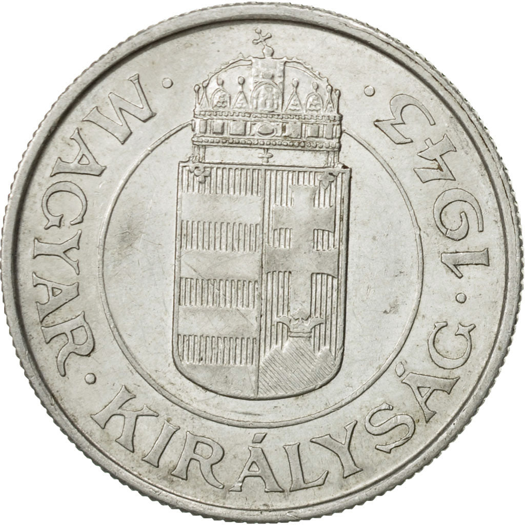 Coin, Hungary, 2 Pengö, 1943, Budapest, EF(40-45), Aluminum, KM:522.1