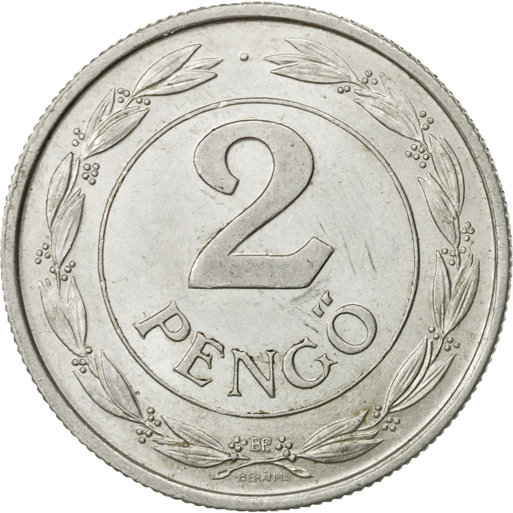 Coin, Hungary, 2 Pengö, 1943, Budapest, EF(40-45), Aluminum, KM:522.1