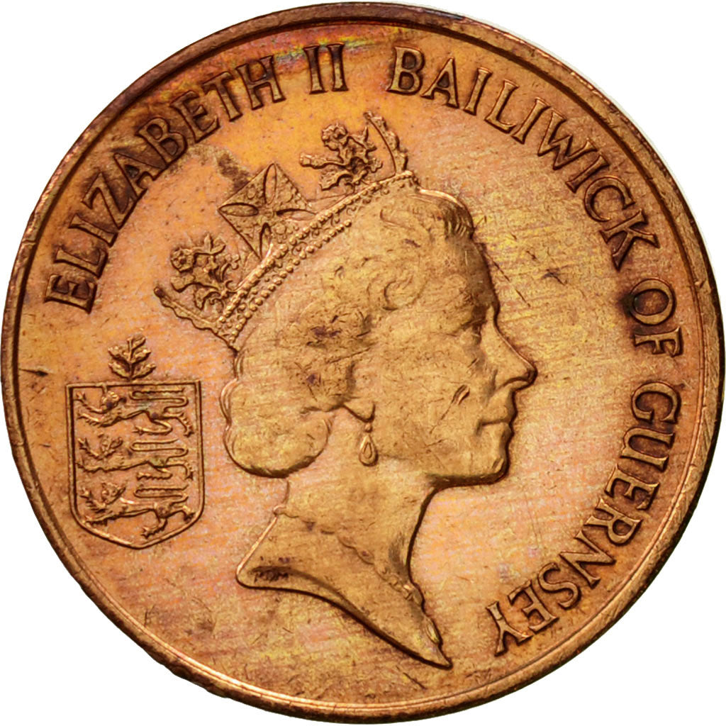 Coin, Guernsey, Elizabeth II, Penny, 1986, Heaton, EF(40-45), Bronze, KM:40