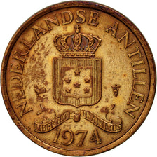 Moneda, Antillas holandesas, Juliana, Cent, 1974, MBC, Bronce, KM:8