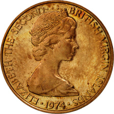 Moneta, ISOLE VERGINI BRITANNICHE, Elizabeth II, Cent, 1974, Franklin Mint