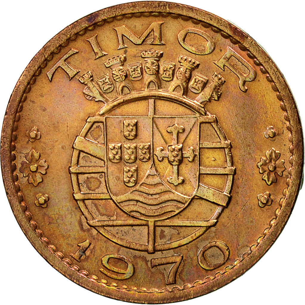 Munten, Timor, 20 Centavos, 1970, Lisbon, ZF, Bronze, KM:17