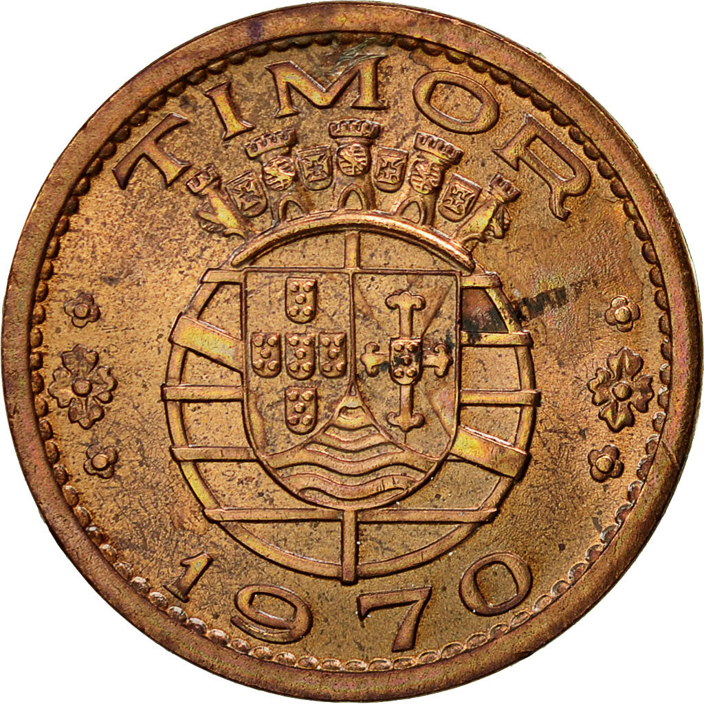 Münze, Timor, 50 Centavos, 1970, Lisbon, SS, Bronze, KM:18