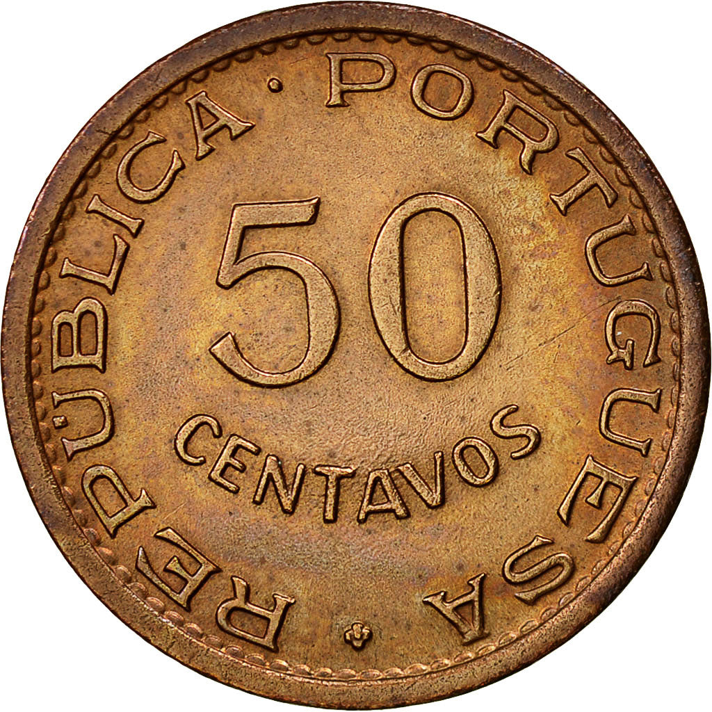 SAINT THOMAS & PRINCE ISLAND, 50 Centavos, 1962, AU(55-58), Bronze, KM:17.1