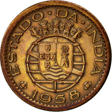 INDIA-PORTUGUESE, 10 Centavos, 1958, EF(40-45), Bronze, KM:30