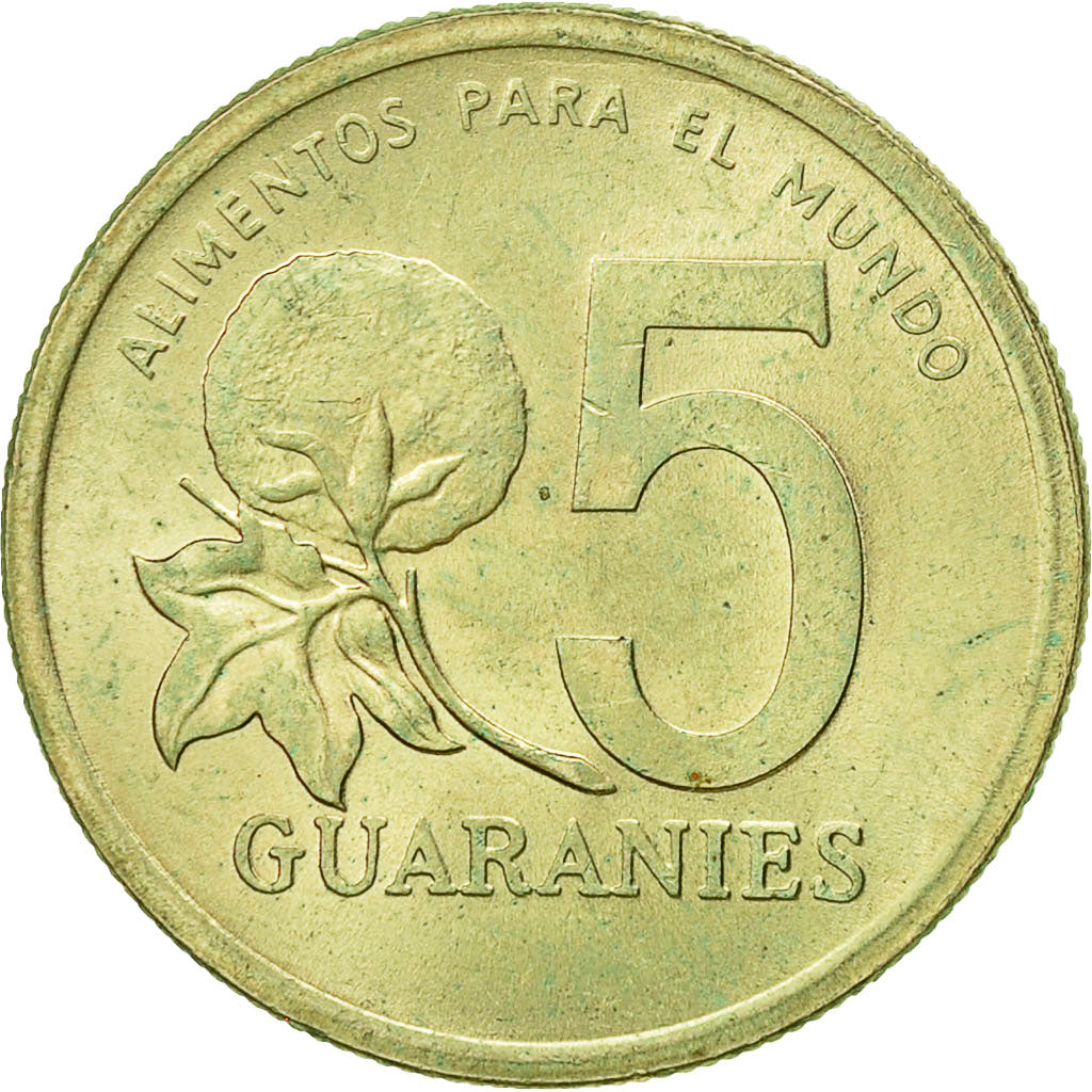 Moneta, Paraguay, 5 Guaranies, 1992, SPL-, Nichel-bronzo, KM:166a