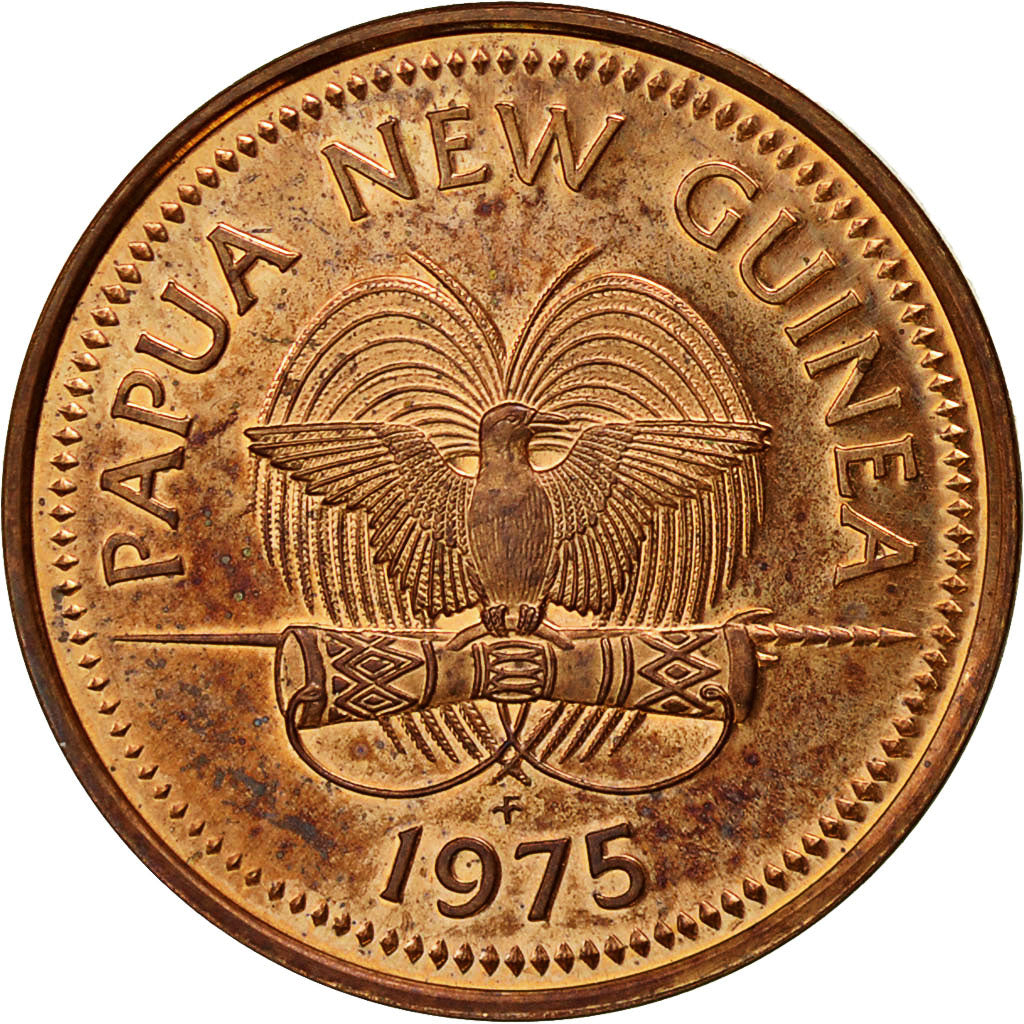 Papua New Guinea, Toea, 1975, EF(40-45), Bronze, KM:1