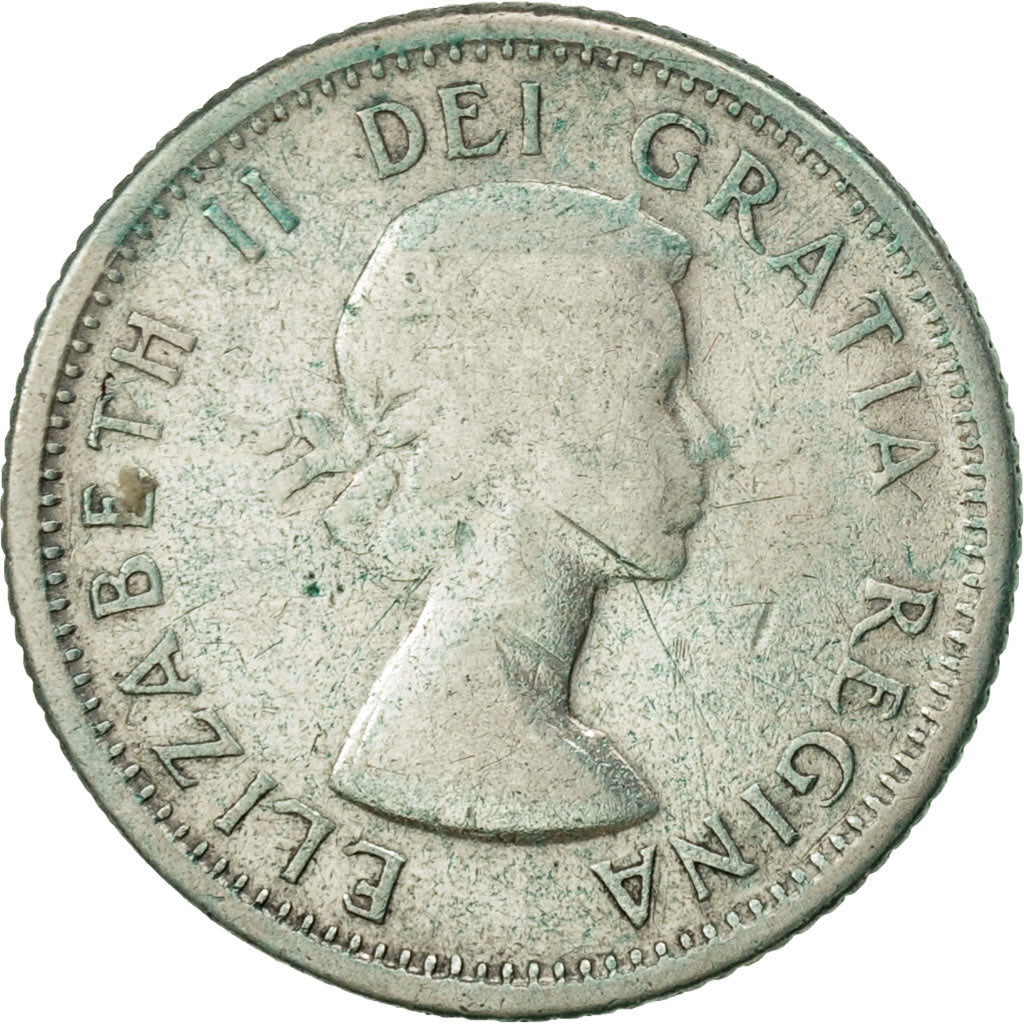 Moneta, Canada, Elizabeth II, 10 Cents, 1958, Royal Canadian Mint, Ottawa, BB