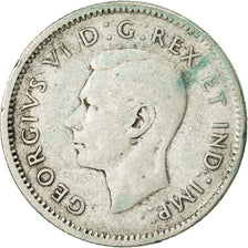 Canada, George VI, 10 Cents, 1945, Royal Canadian Mint, Ottawa, TTB, Argent