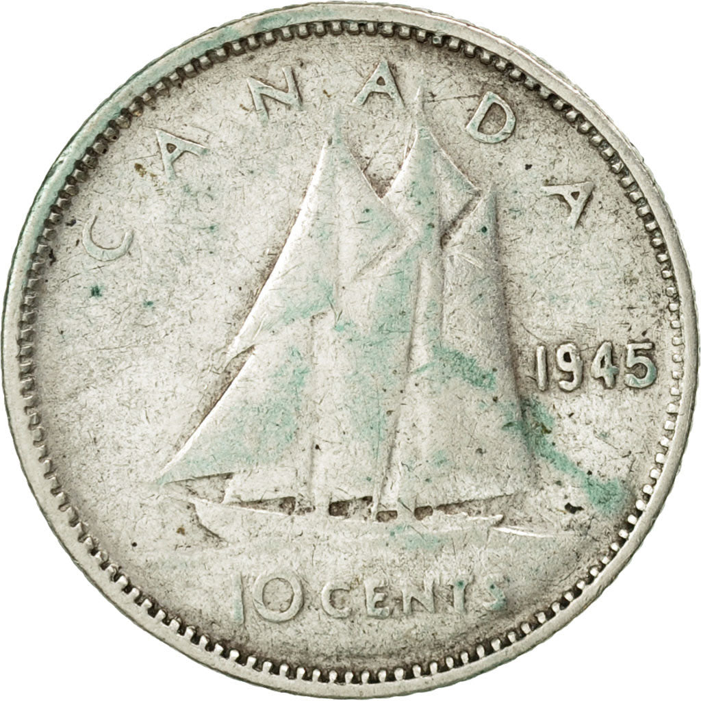 Canada, George VI, 10 Cents, 1945, Royal Canadian Mint, Ottawa, EF(40-45)