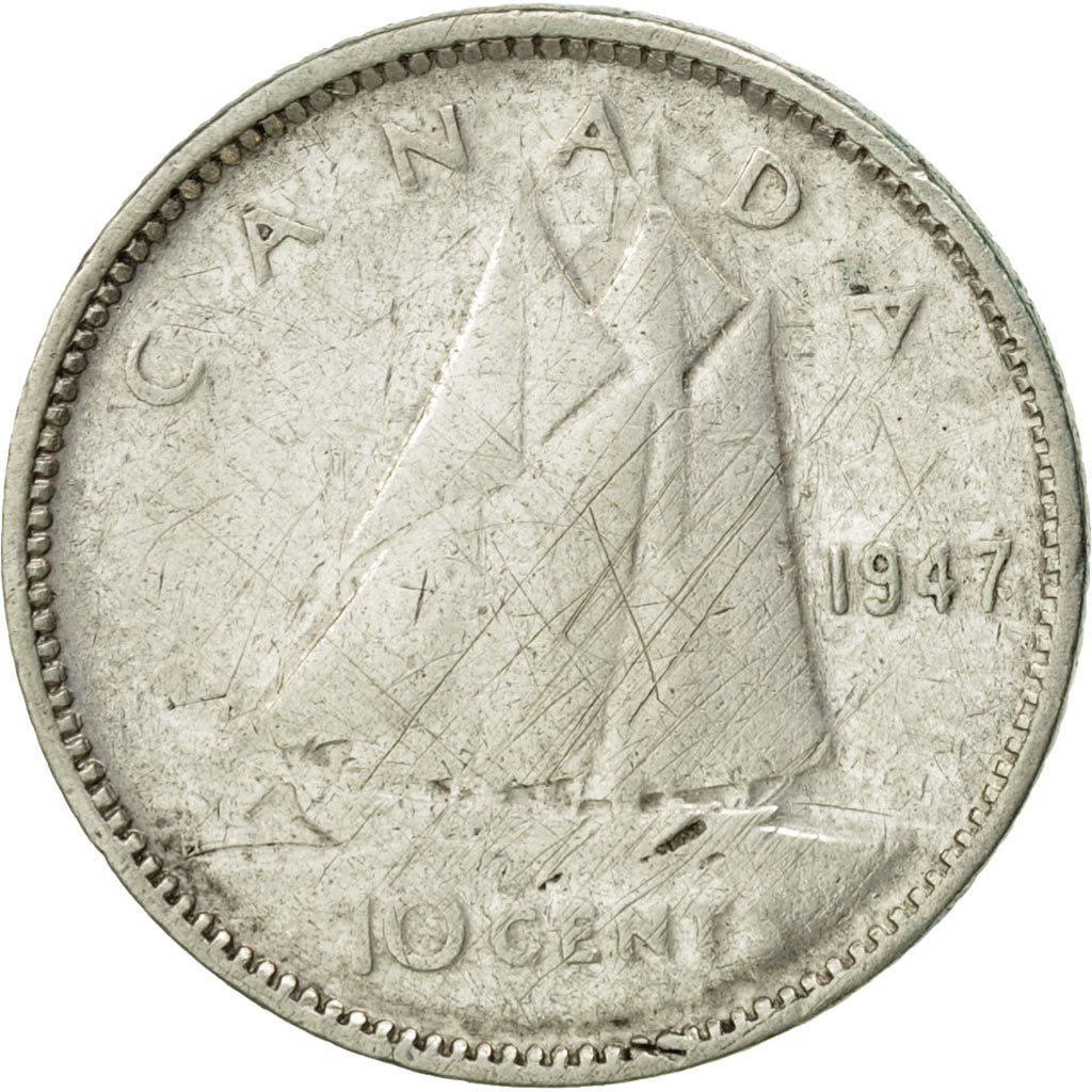 Canada, George VI, 10 Cents, 1947, Royal Canadian Mint, Ottawa, EF(40-45)