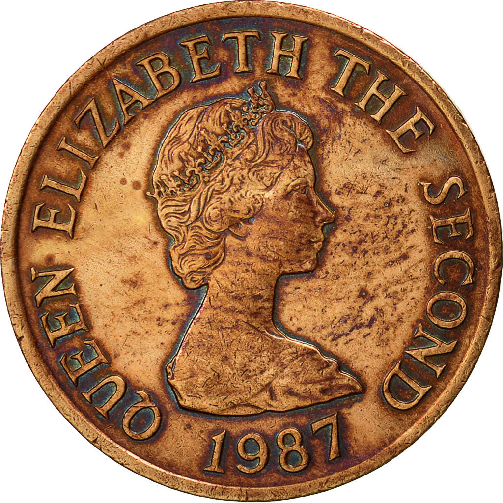 Monnaie, Jersey, Elizabeth II, Penny, 1987, TTB, Bronze, KM:54