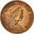 Moneda, Jersey, Elizabeth II, New Penny, 1971, MBC, Bronce, KM:30