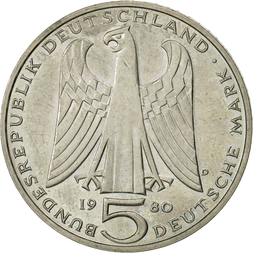 Münze, Bundesrepublik Deutschland, 5 Mark, 1980, Munich, Germany, VZ