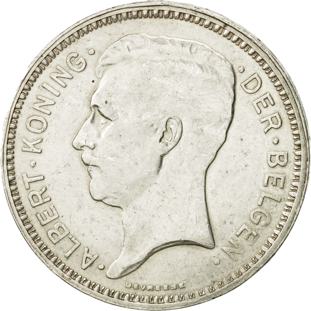 Coin, Belgium, 20 Francs, 20 Frank, 1934, EF(40-45), Silver, KM:104.1