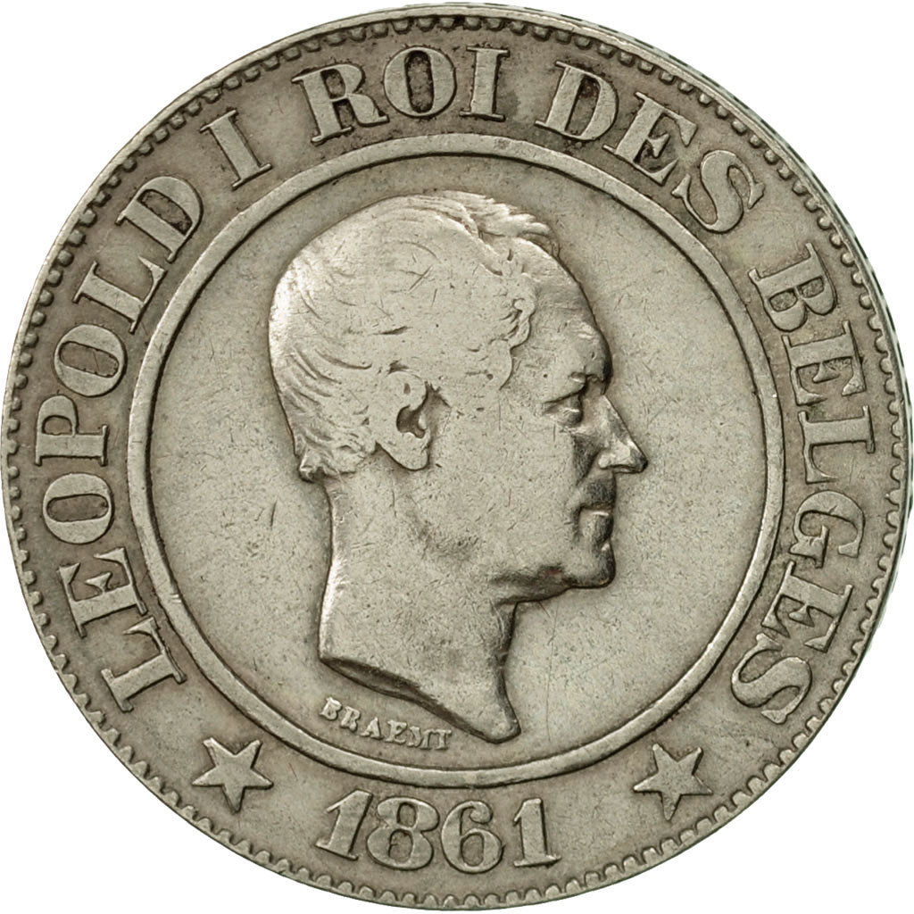 Coin, Belgium, Leopold I, 20 Centimes, 1861, EF(40-45), Copper-nickel, KM:20