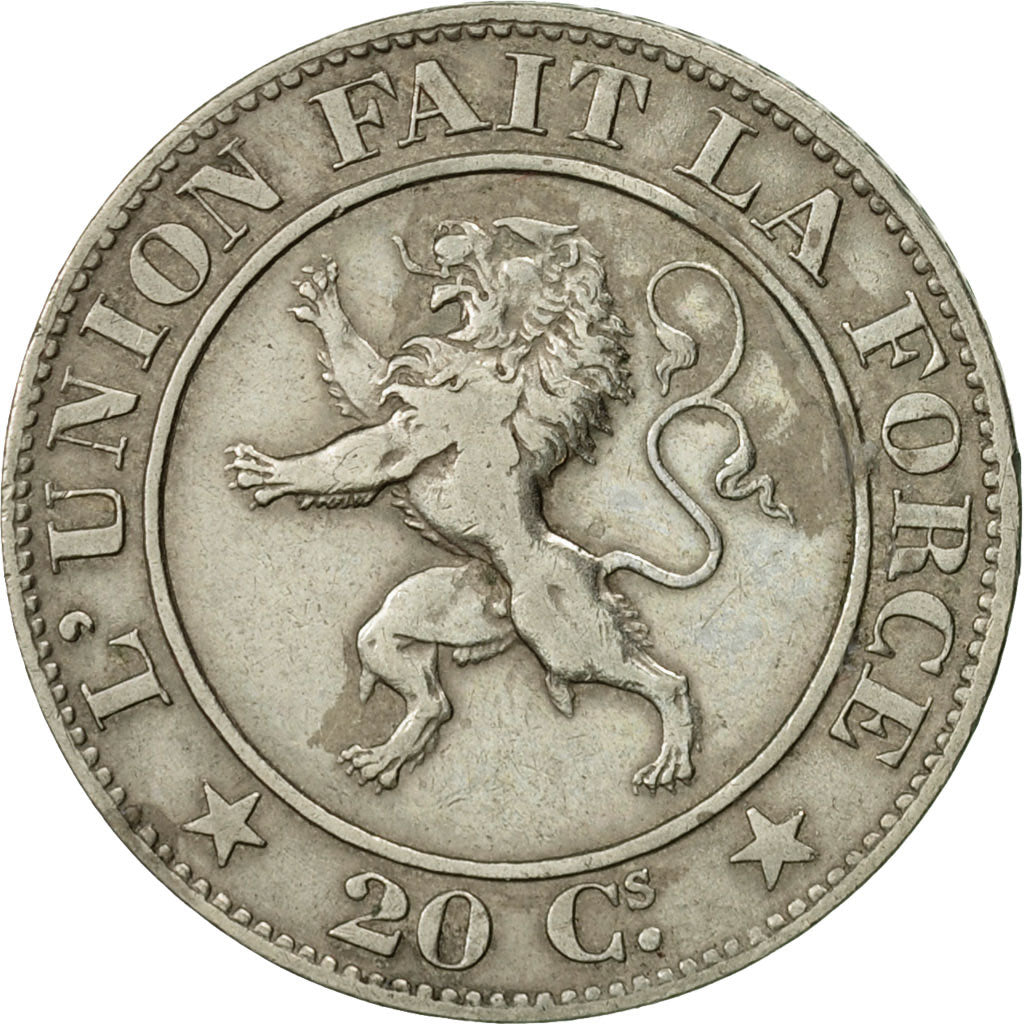 Coin, Belgium, Leopold I, 20 Centimes, 1861, EF(40-45), Copper-nickel, KM:20