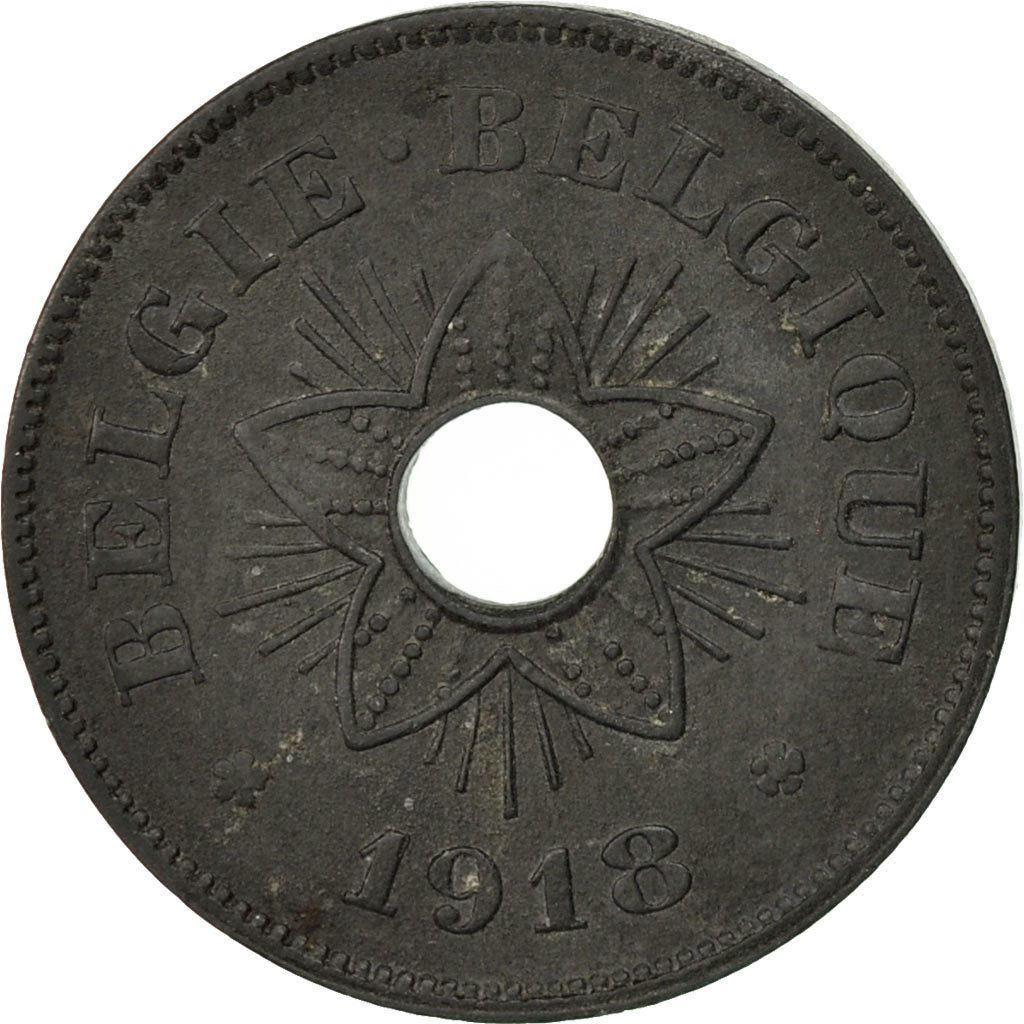 Bélgica, 50 Centimes, 1918, MBC, Cinc, KM:83