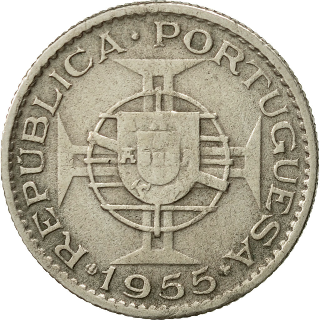 Coin, Mozambique, 2-1/2 Escudos, 1955, EF(40-45), Copper-nickel, KM:78