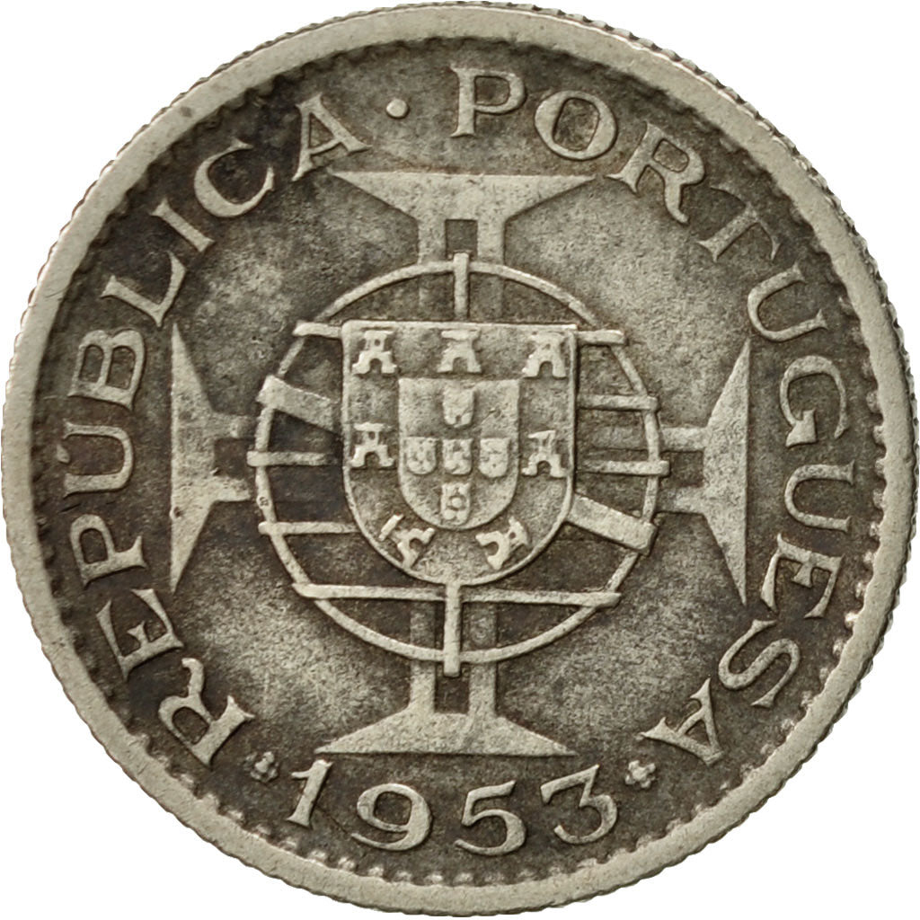 Coin, Angola, 2-1/2 Escudos, 1953, EF(40-45), Copper-nickel, KM:77