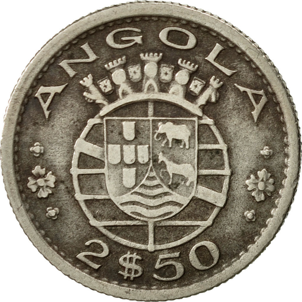 Coin, Angola, 2-1/2 Escudos, 1953, EF(40-45), Copper-nickel, KM:77