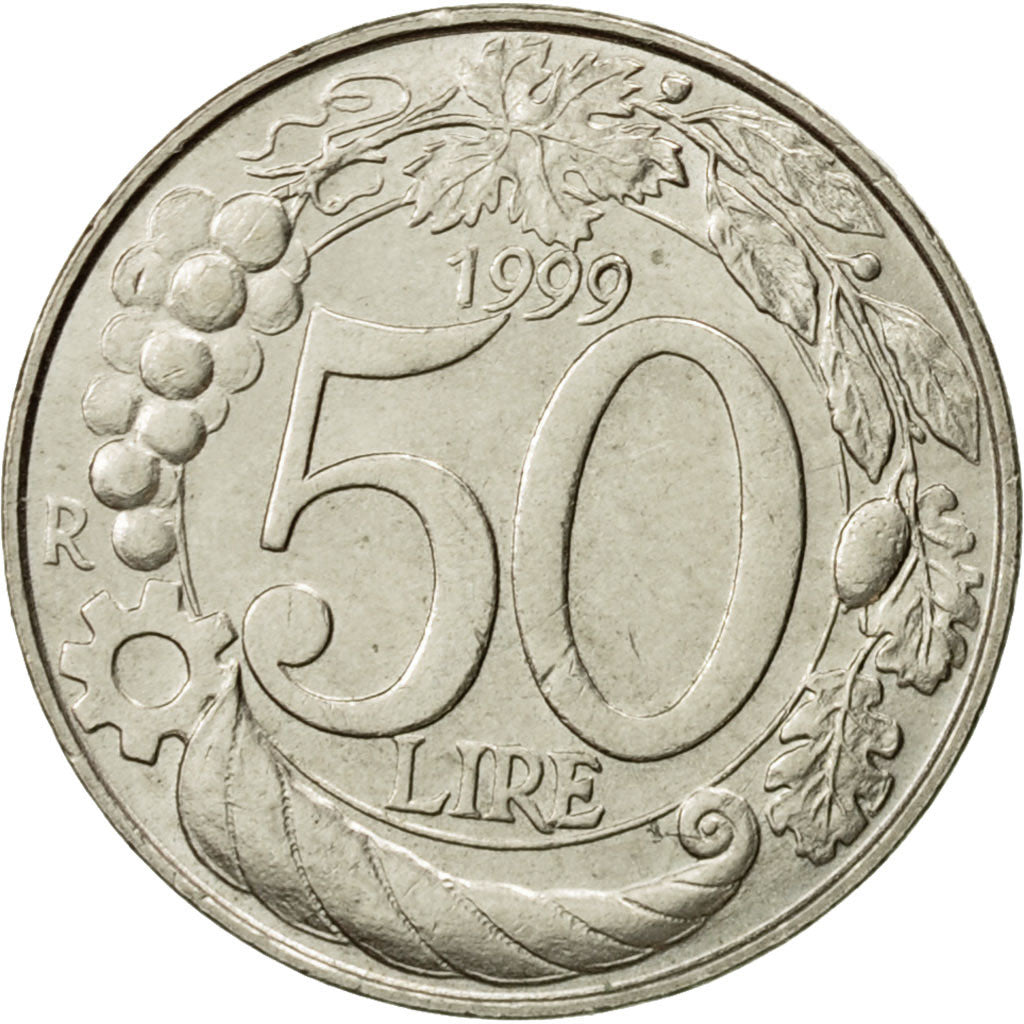 Moneta, Italia, 50 Lire, 1999, Rome, SPL-, Rame-nichel, KM:183