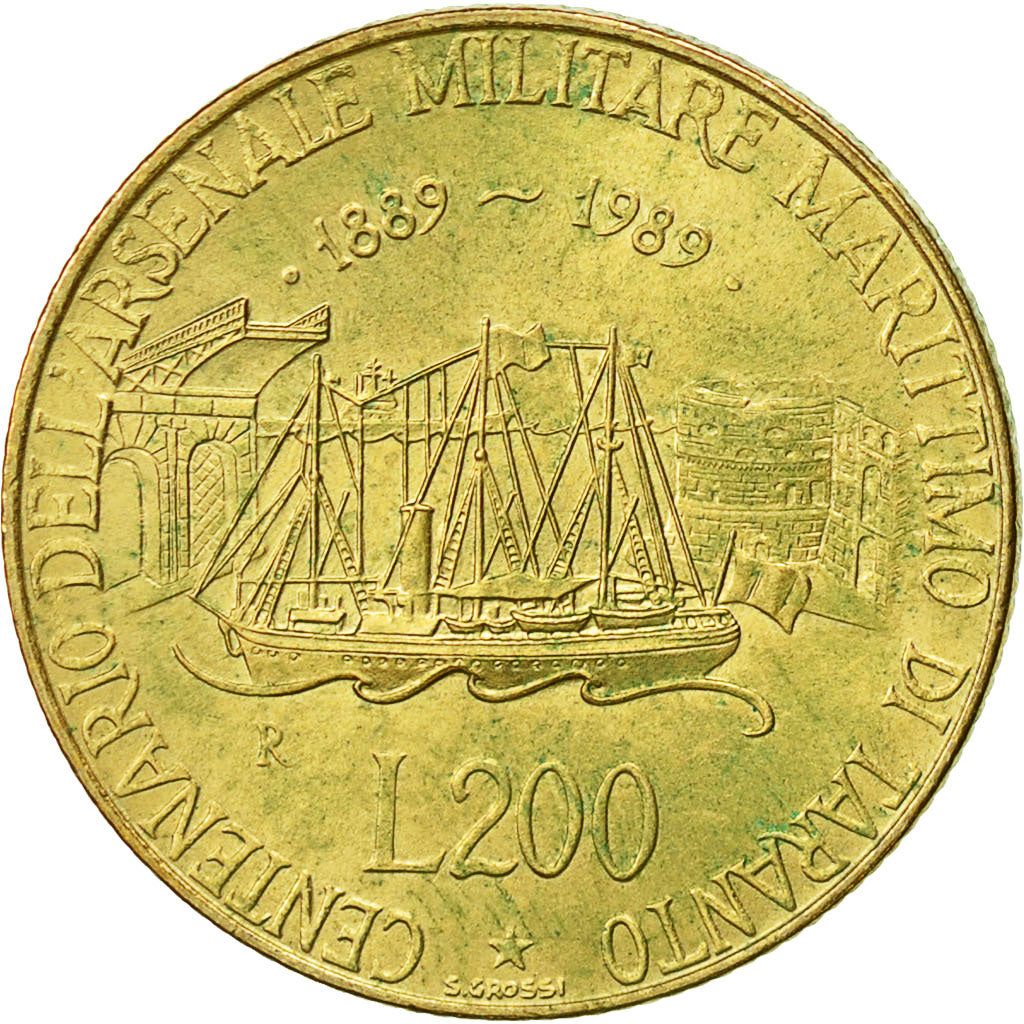 Moneta, Italia, 200 Lire, 1989, Rome, SPL-, Alluminio-bronzo, KM:130