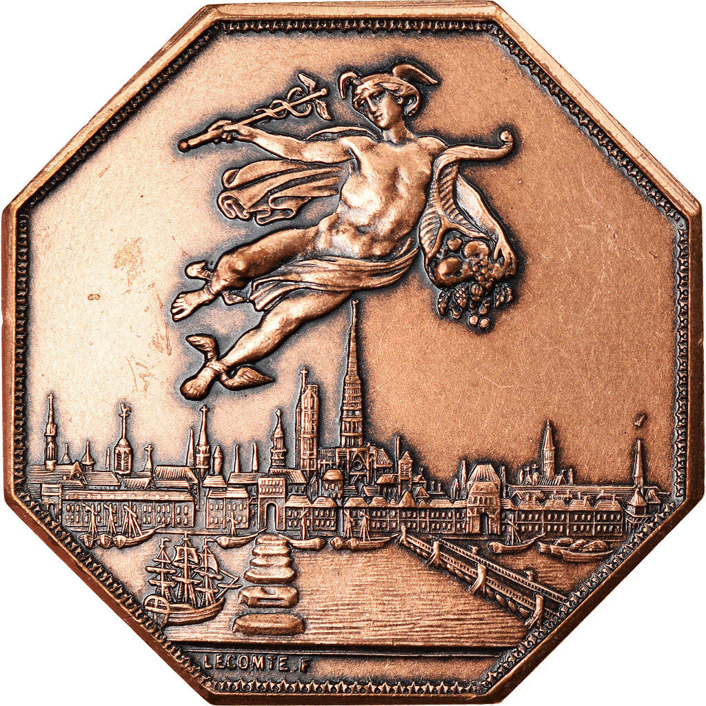 Frankreich, Token, Chambre de Commerce de Rouen, 1802, Lecomte, UNZ, Bronze