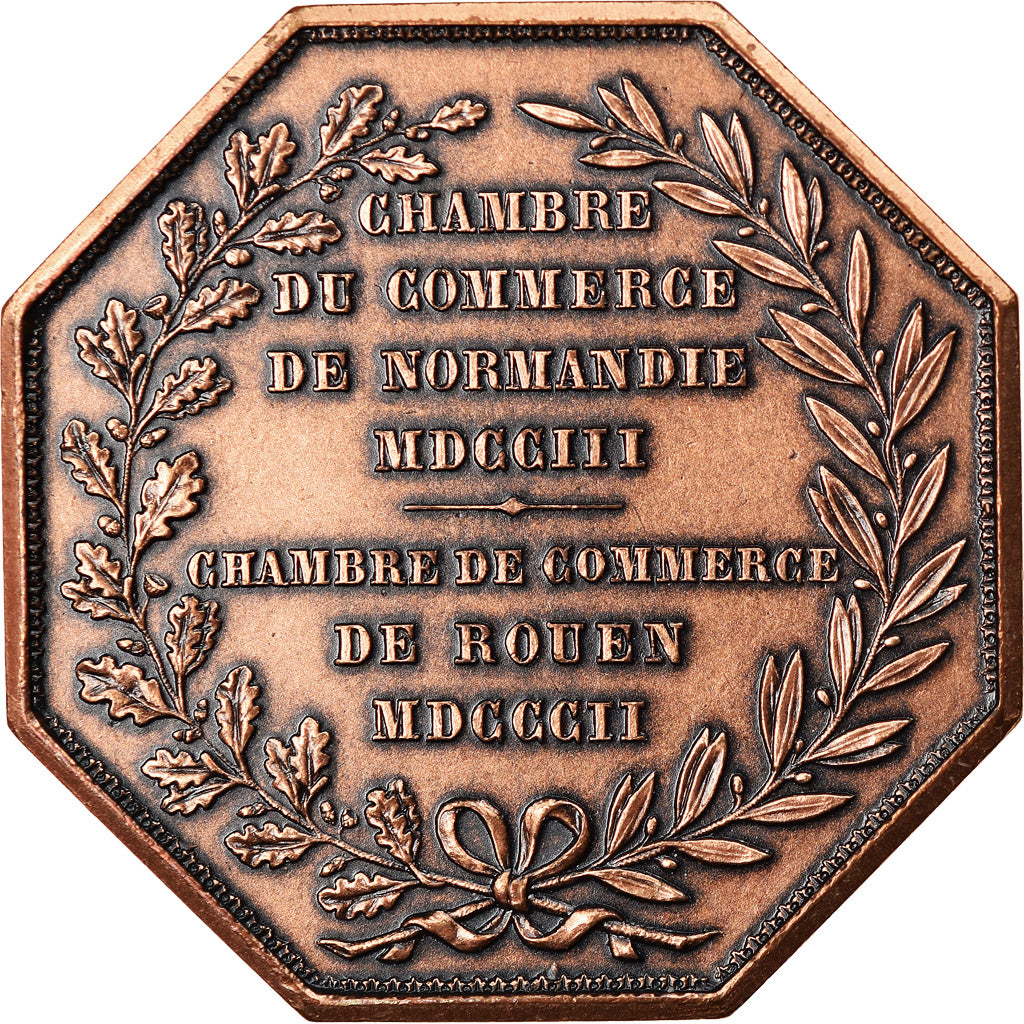 Frankreich, Token, Chambre de Commerce de Rouen, 1802, Lecomte, UNZ, Bronze