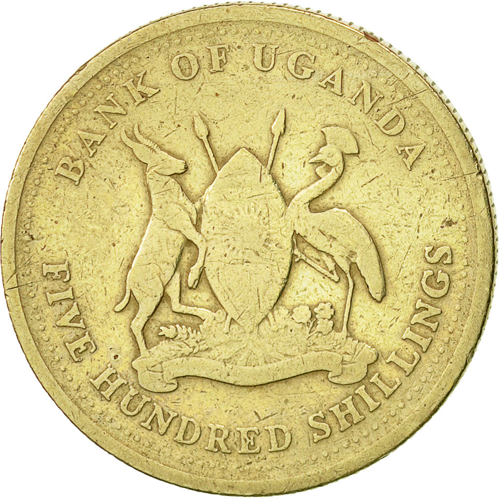 Munten, Oeganda, 500 Shillings, 2003, Royal Canadian Mint, FR+, Nickel-brass