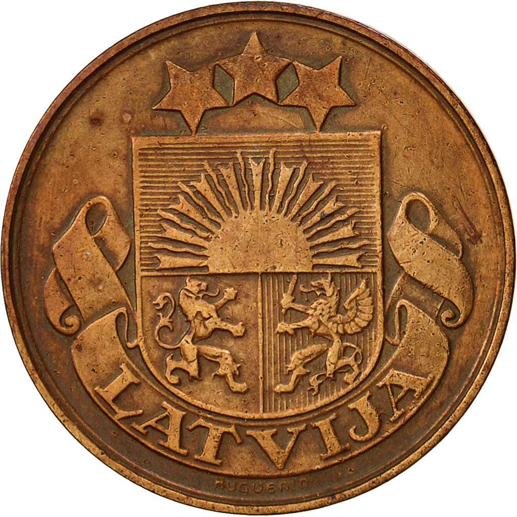 Coin, Latvia, 5 Santimi, 1922, EF(40-45), Bronze, KM:3