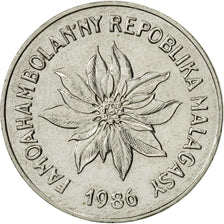 Coin, Madagascar, 2 Francs, 1986, Paris, AU(55-58), Stainless Steel, KM:9