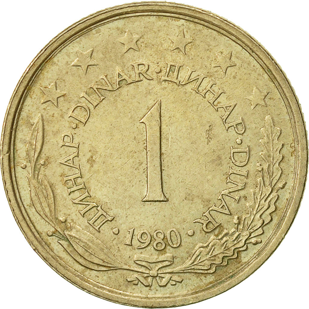 Coin, Yugoslavia, Dinar, 1980, EF(40-45), Copper-Nickel-Zinc, KM:59