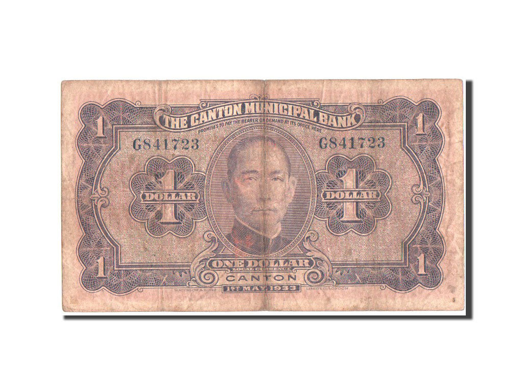 Biljet, China, 1 Dollar, 1933, TB+