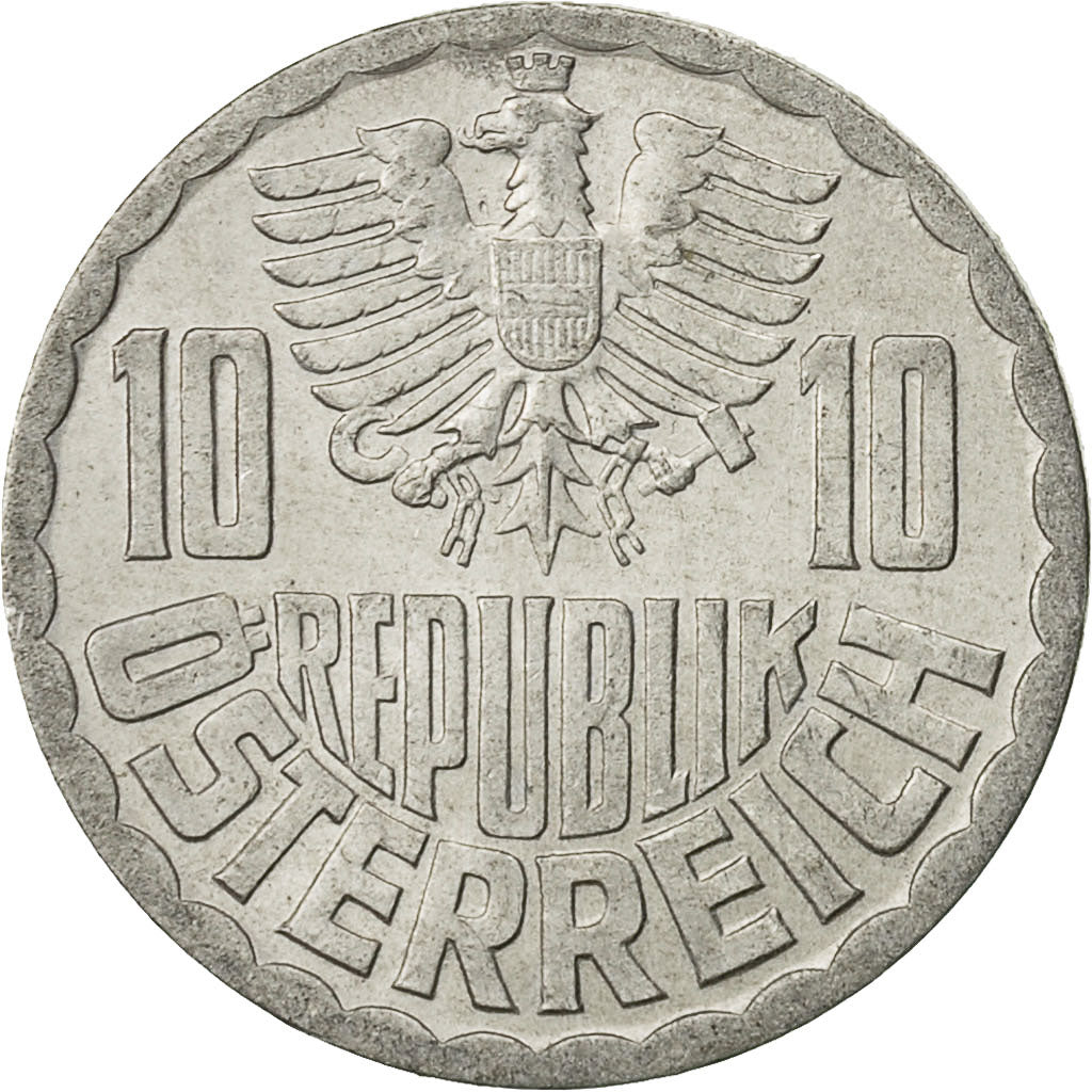 Coin, Austria, 10 Groschen, 1969, Vienna, EF(40-45), Aluminum, KM:2878