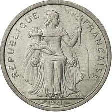 Nueva Caledonia, 2 Francs, 1971, Paris, MBC+, Aluminio, KM:9