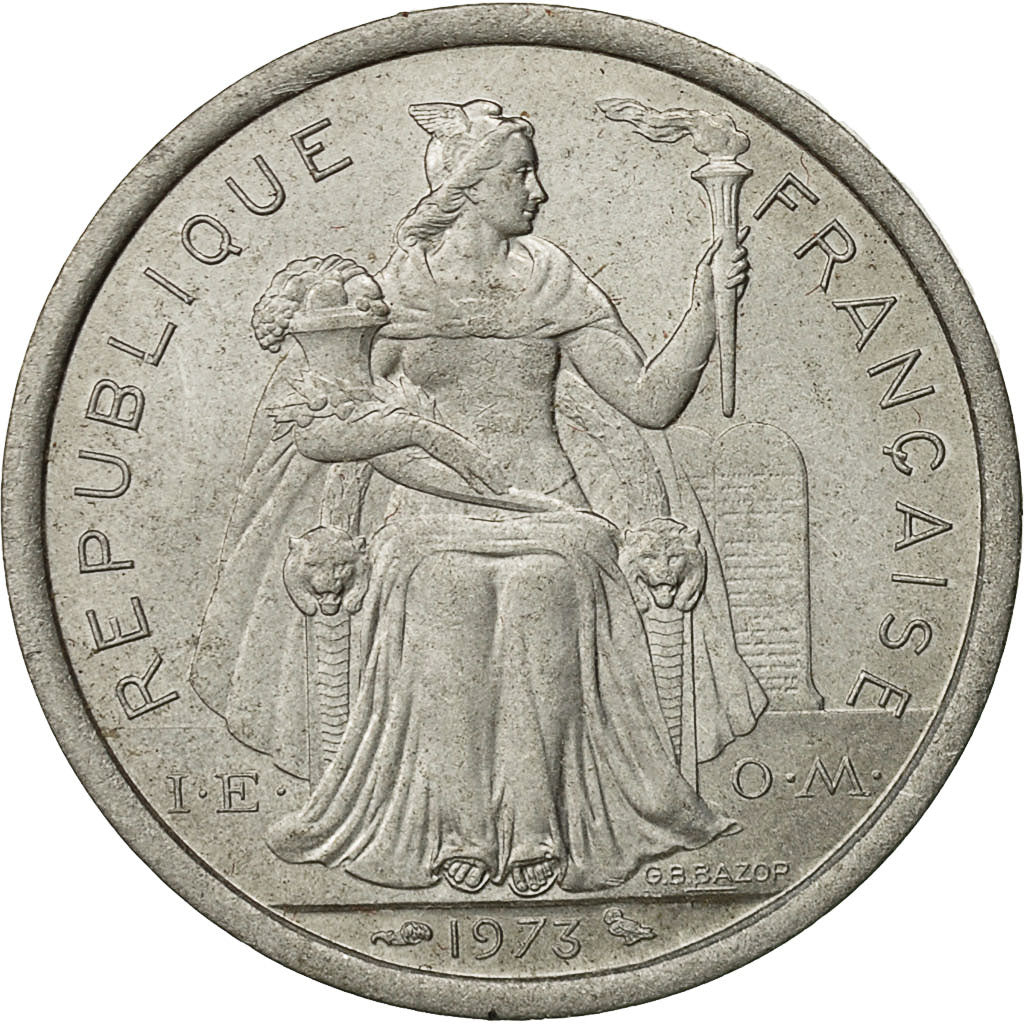 Monnaie, Nouvelle-Calédonie, 2 Francs, 1973, Paris, TTB+, Aluminium, KM:14