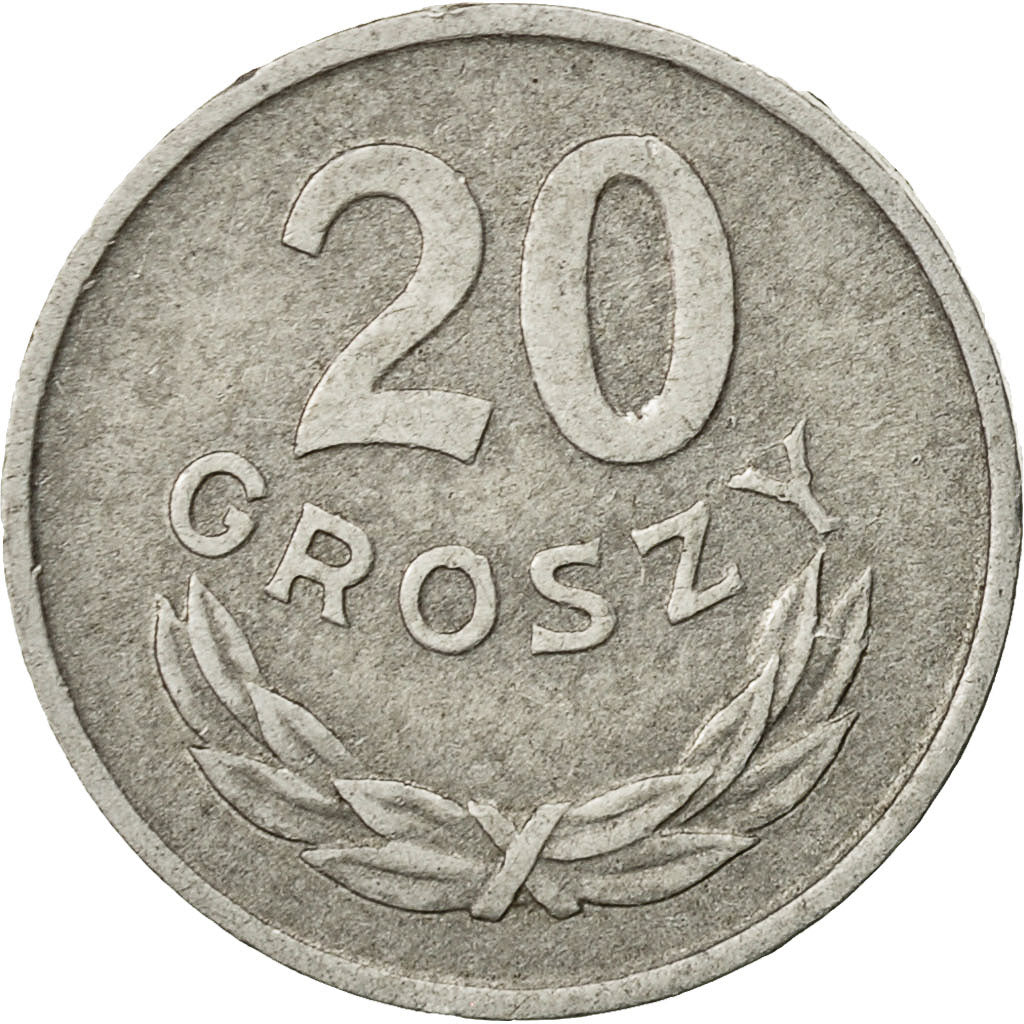 Coin, Poland, 20 Groszy, 1963, Warsaw, EF(40-45), Aluminum, KM:A47