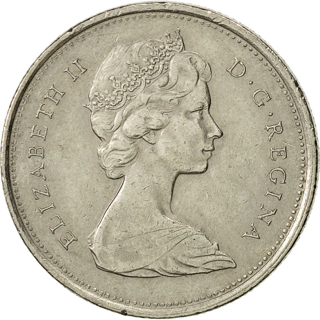 Moneda, Canadá, Elizabeth II, 25 Cents, 1974, Royal Canadian Mint, Ottawa, MBC