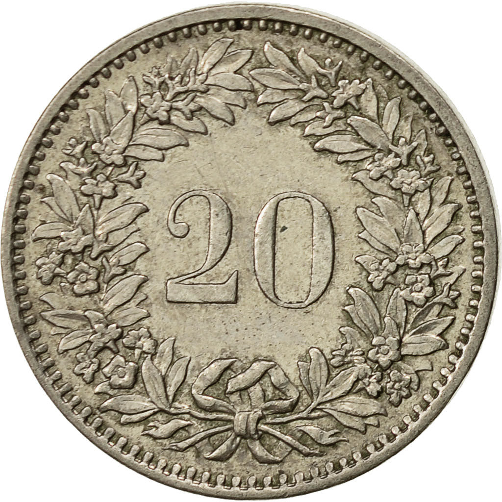 Monnaie, Suisse, 20 Rappen, 1970, Bern, TTB+, Copper-nickel, KM:29a