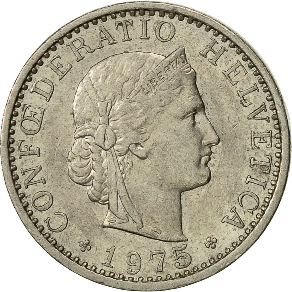 Moneta, Svizzera, 20 Rappen, 1975, Bern, BB+, Rame-nichel, KM:29a