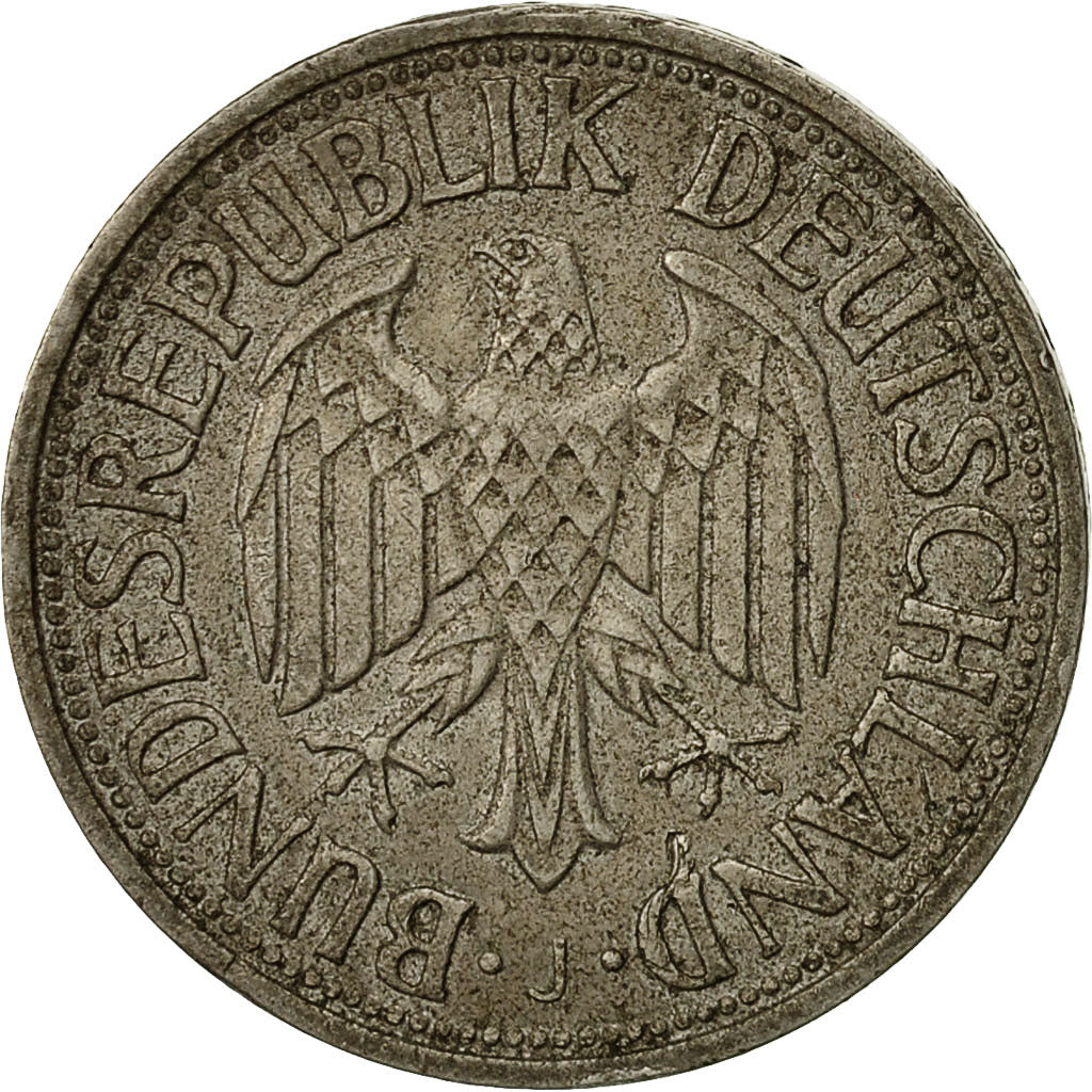 Coin, GERMANY - FEDERAL REPUBLIC, Mark, 1958, Hambourg, EF(40-45)