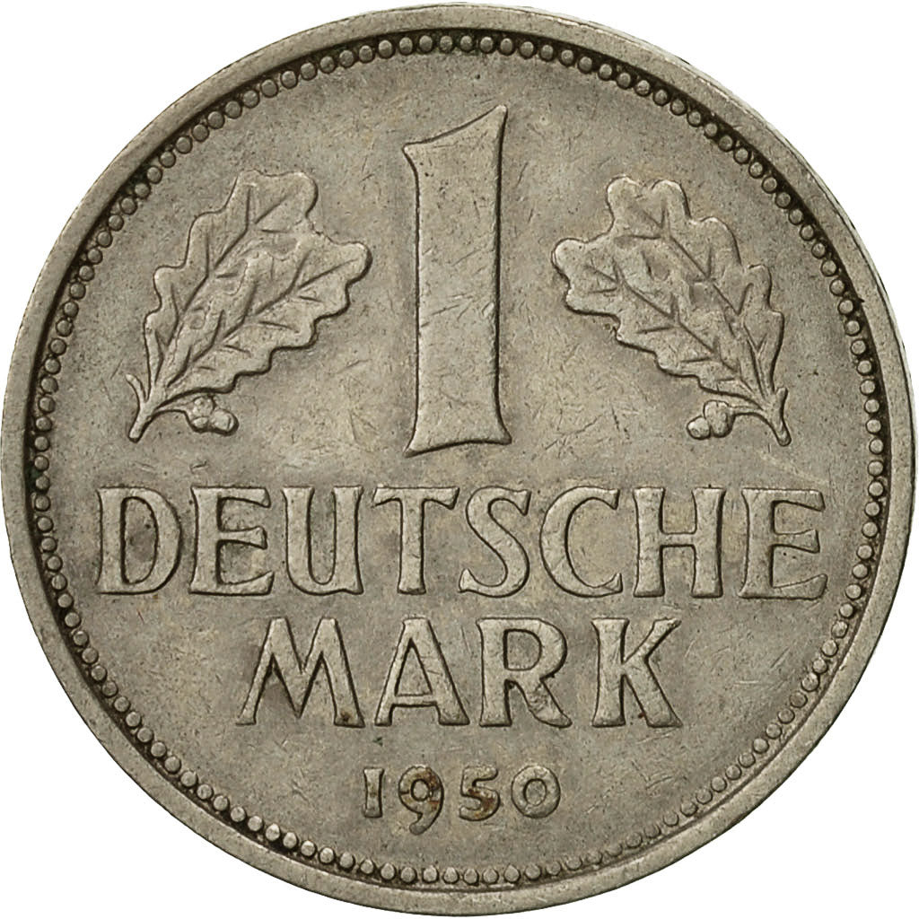 Coin, GERMANY - FEDERAL REPUBLIC, Mark, 1950, Stuttgart, EF(40-45)