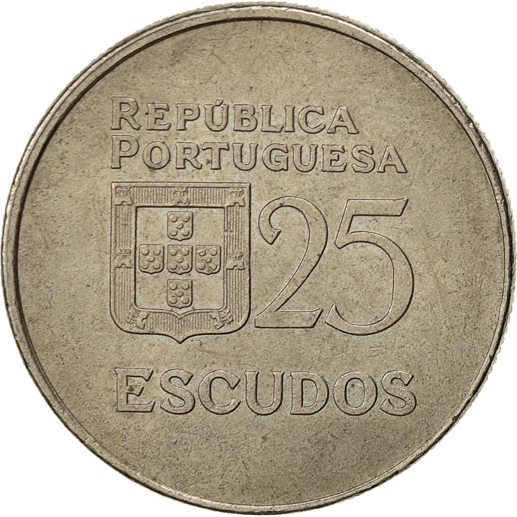 Munten, Portugal, 25 Escudos, 1977, ZF, Copper-nickel, KM:607
