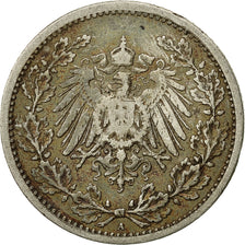 Coin, GERMANY - EMPIRE, 1/2 Mark, 1907, Berlin, EF(40-45), Silver, KM:17