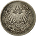 Coin, GERMANY - EMPIRE, 1/2 Mark, 1918, Hambourg, VF(30-35), Silver, KM:17