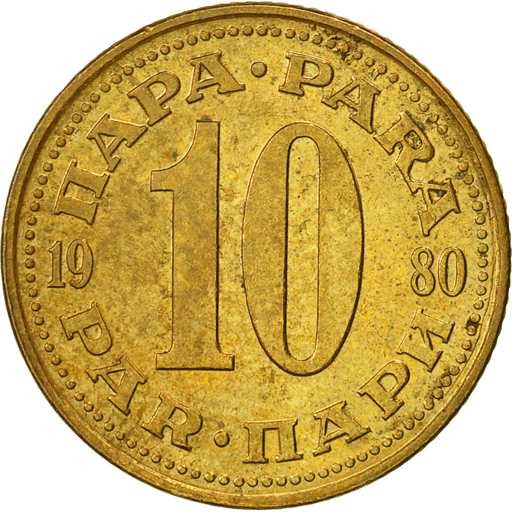 Monnaie, Yougoslavie, 10 Para, 1980, TTB, Laiton, KM:44